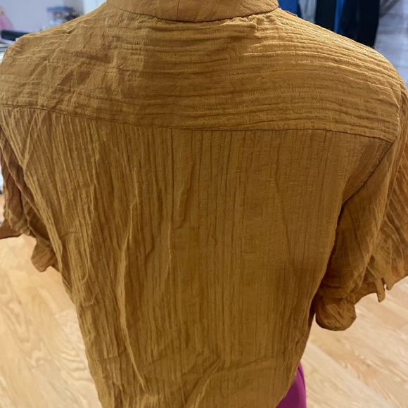 Zara tie blouse in burnt orange, size M. - Picture 3 of 4